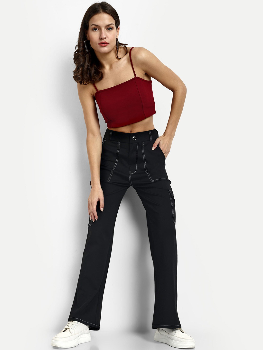 

Next One Smart Straight Fit High-Rise Easy Wash Trousers, Black