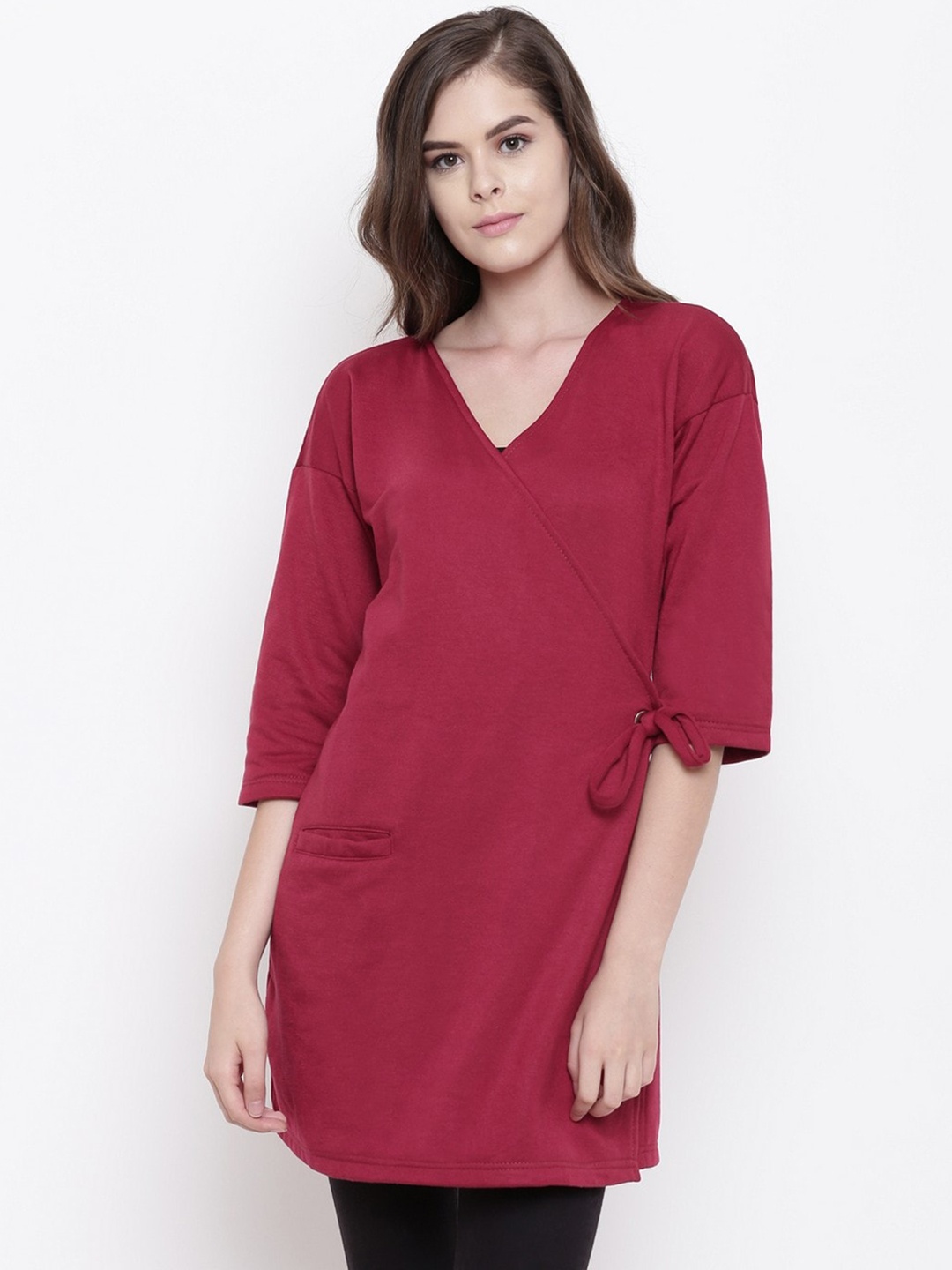 

BAESD V-Neck Fleece Tunics, Maroon