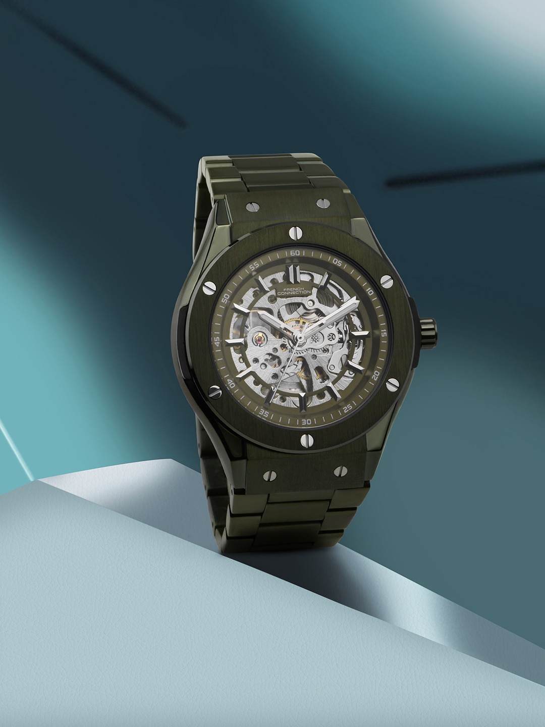 

French Connection Men Analogue Automatic Motion Powered Watch FCA04-2, Green