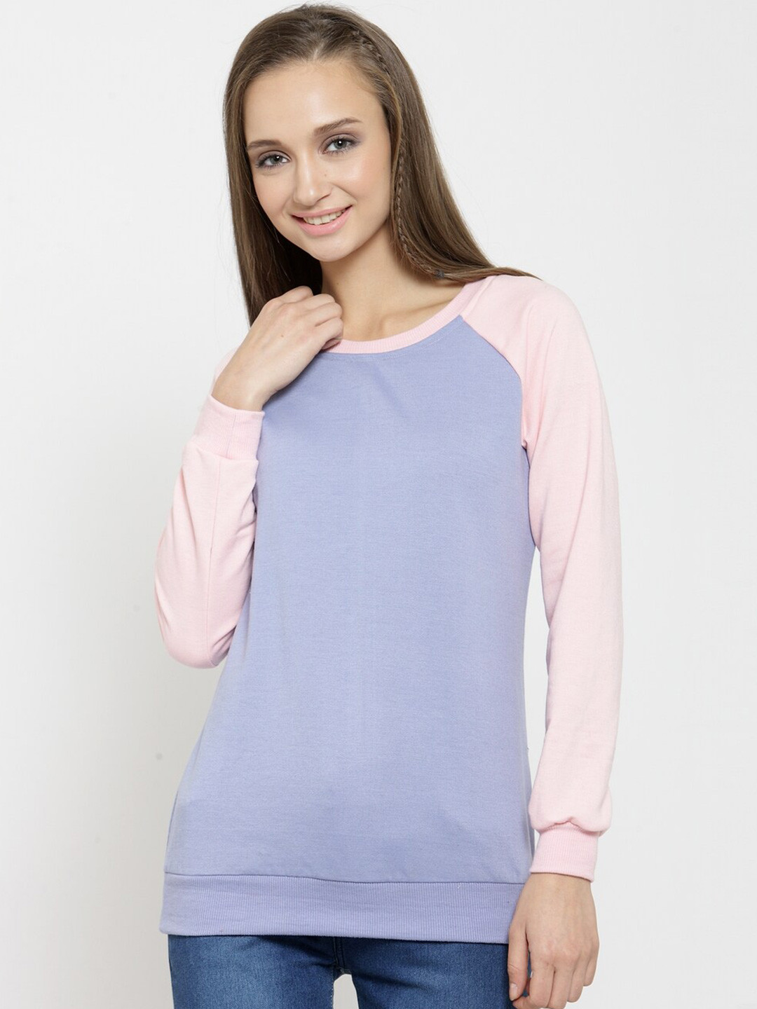 

BAESD Colourblocked Fleece Pullover Sweatshirt, Blue