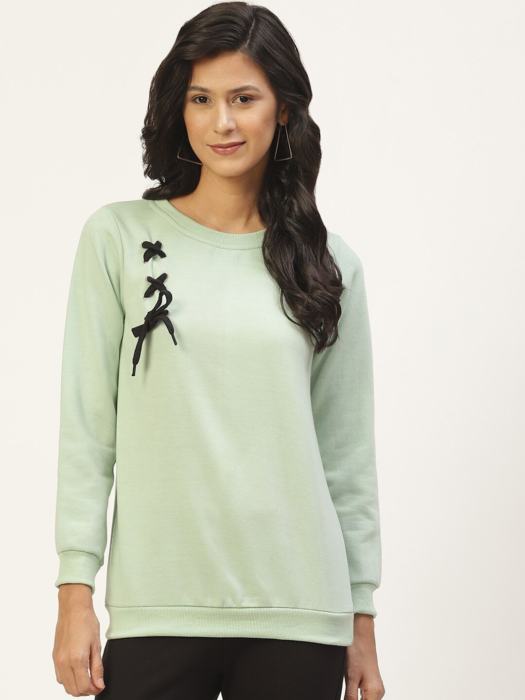 

BAESD Round Neck Pullover Fleece Sweatshirt, Sea green