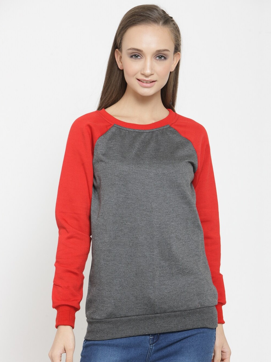 

BAESD Colourblocked Long Sleeves Fleece Sweatshirt, Grey