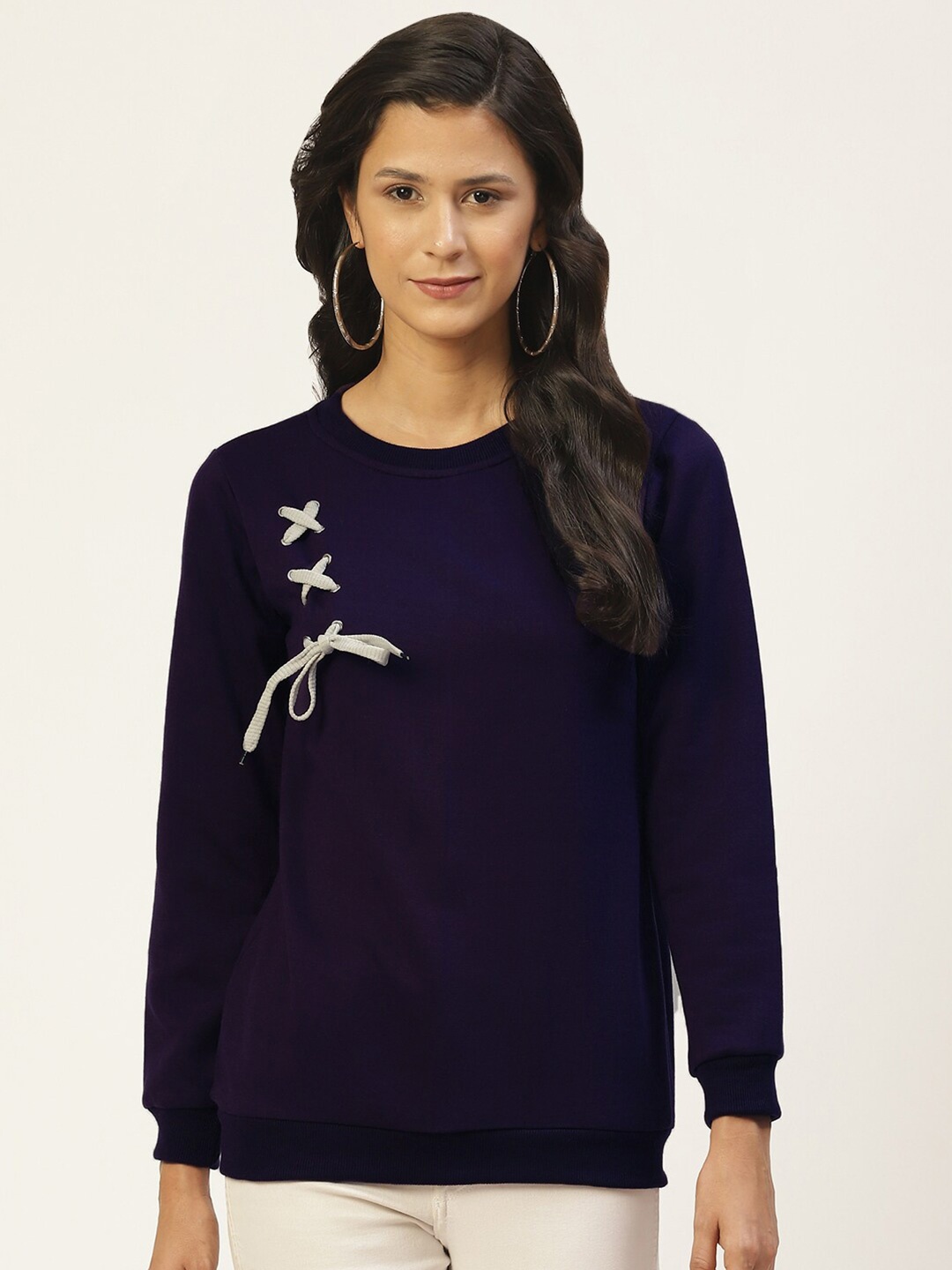 

BAESD Round Neck Fleece Pullover, Purple