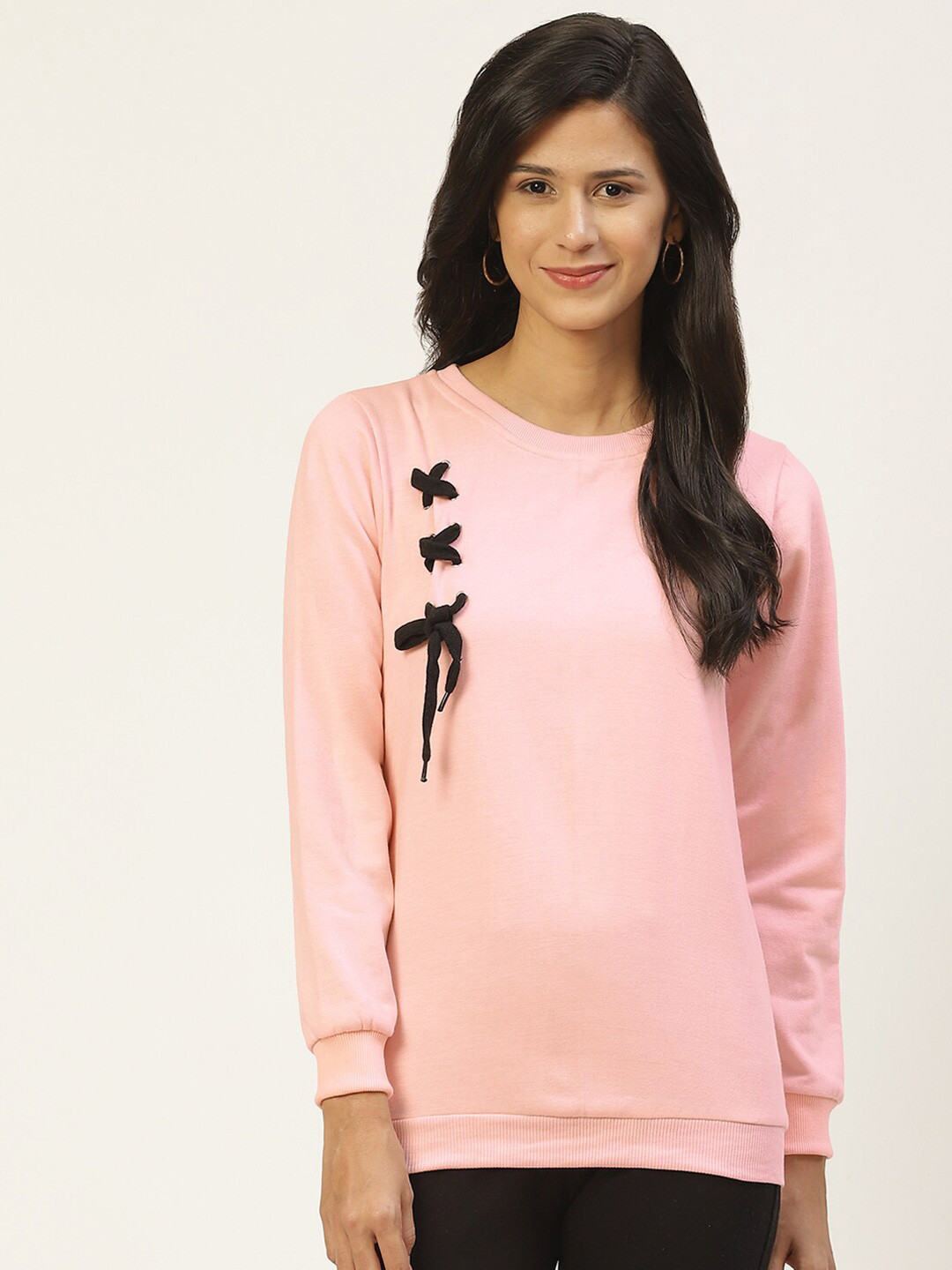 

BAESD Round Neck Fleece Pullover, Pink