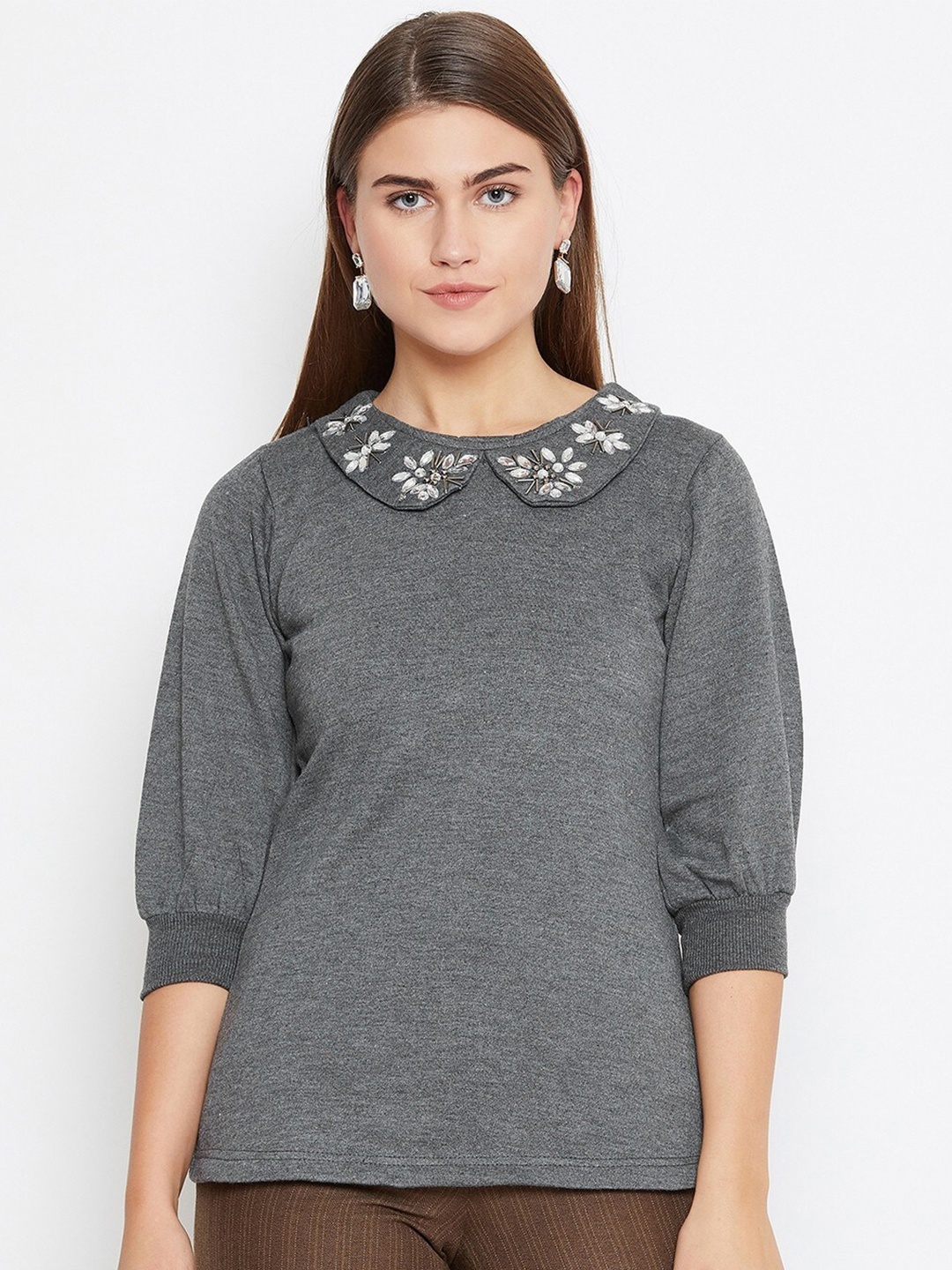 

BAESD Round Neck Fleece Pullover, Grey