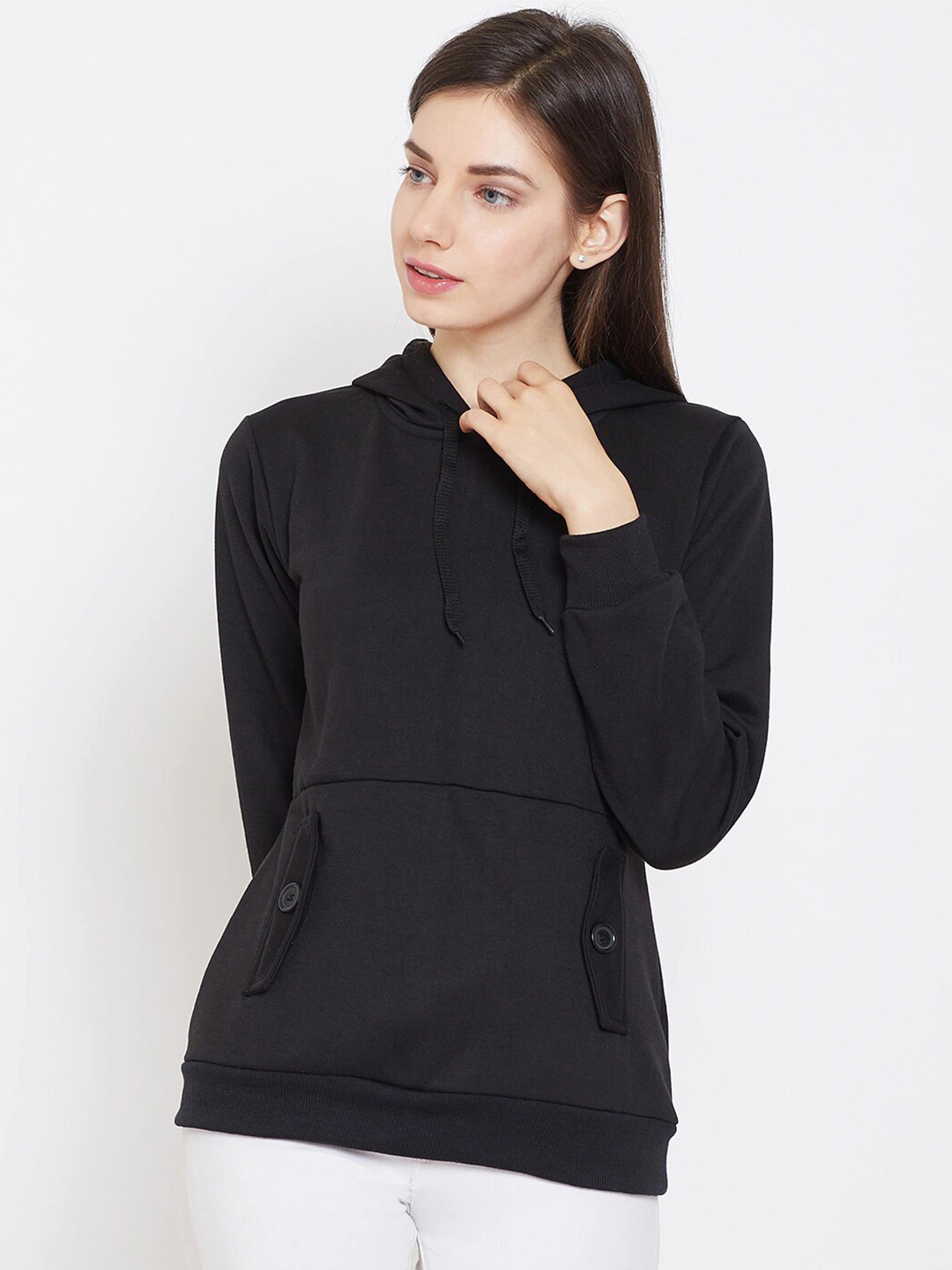 

BAESD Hooded Long Sleeves Fleece Pullover Sweatshirt, Black