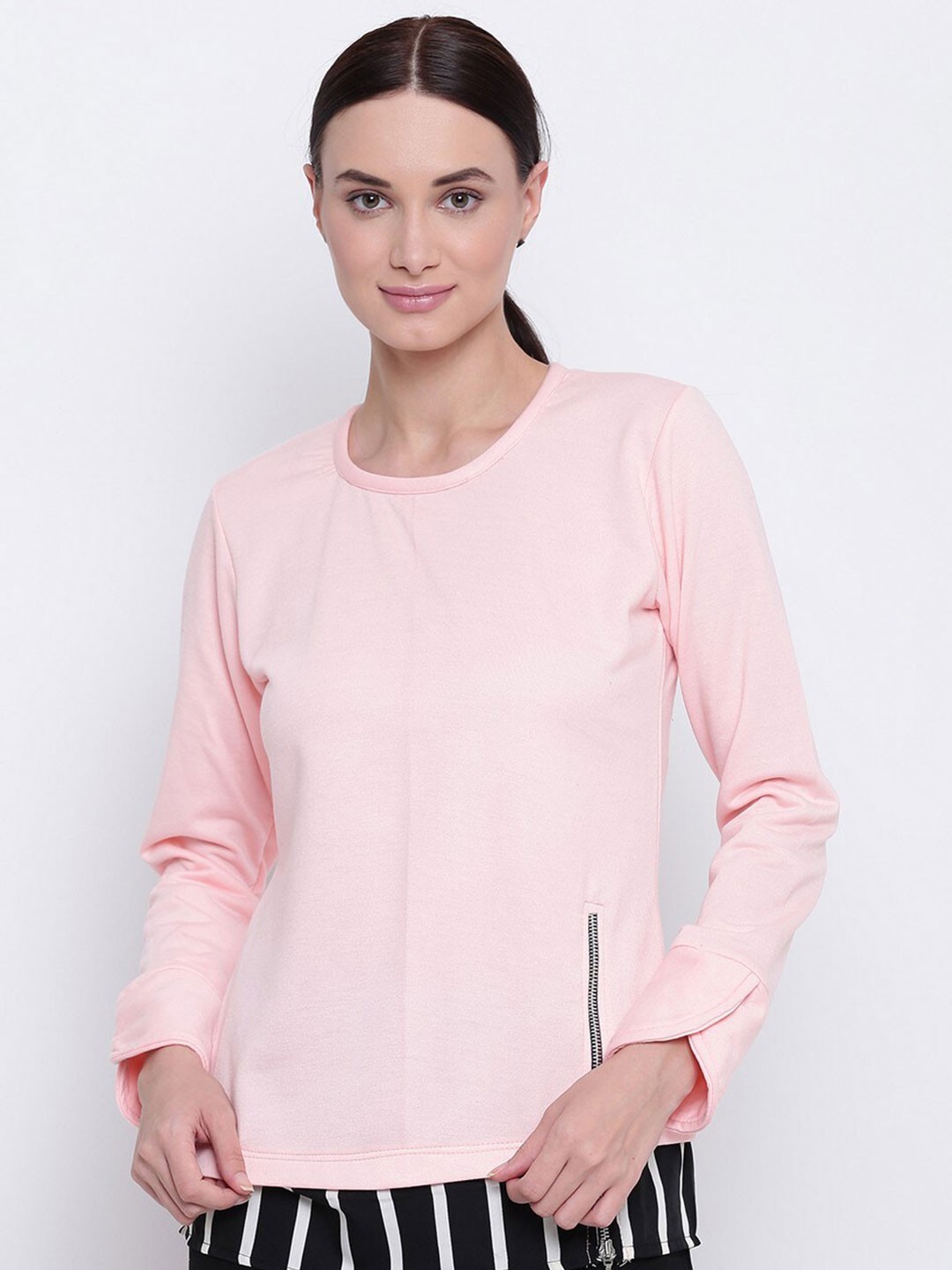 

BAESD Round Neck Fleece Sweatshirt, Pink