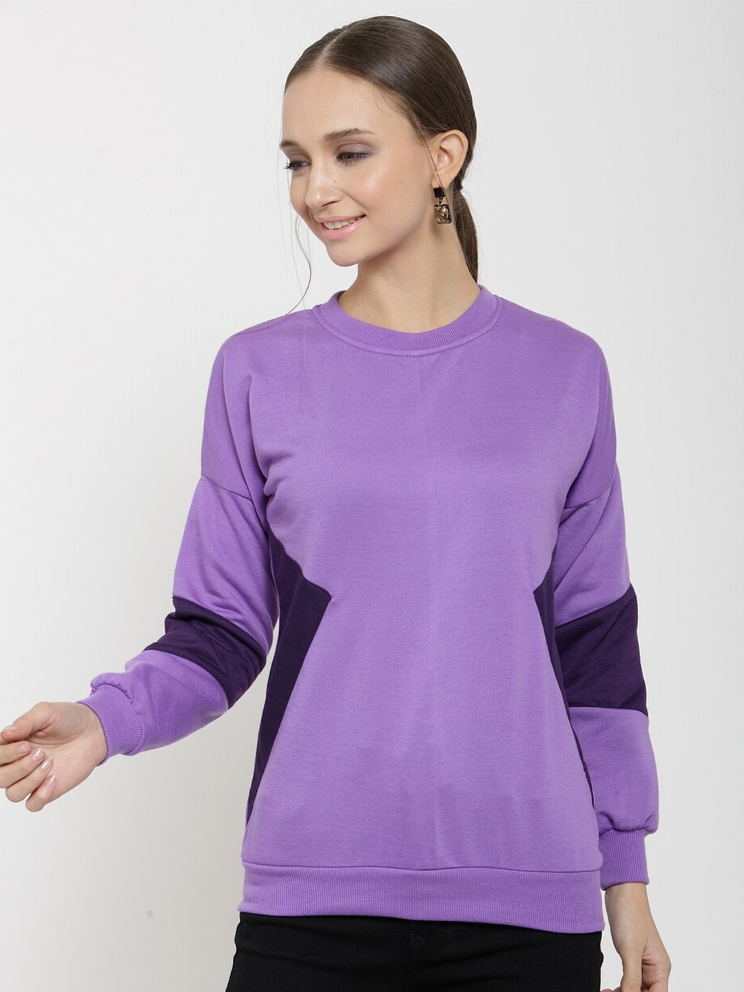 

BAESD Round Neck Fleece Pullover, Violet