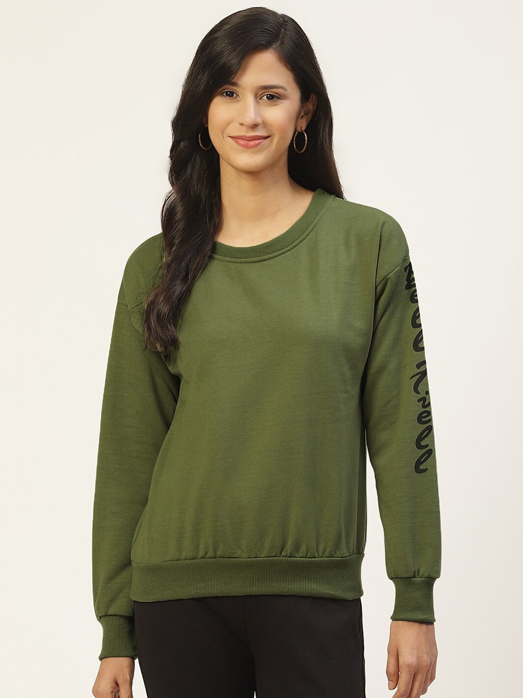 

BAESD Long Sleeves Fleece Pullover, Olive