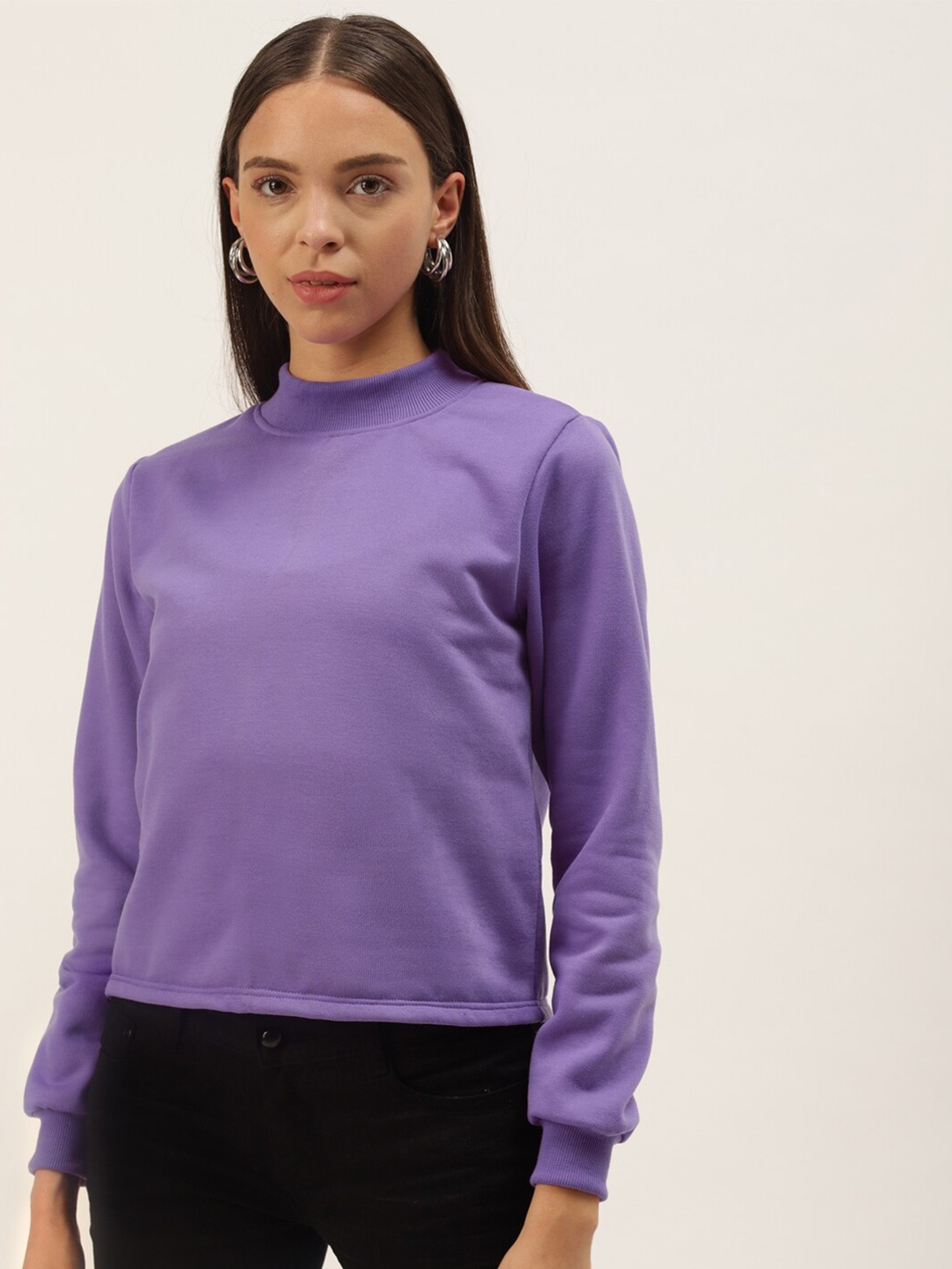 

BAESD High Neck Fleece Pullover Sweatshirt, Violet