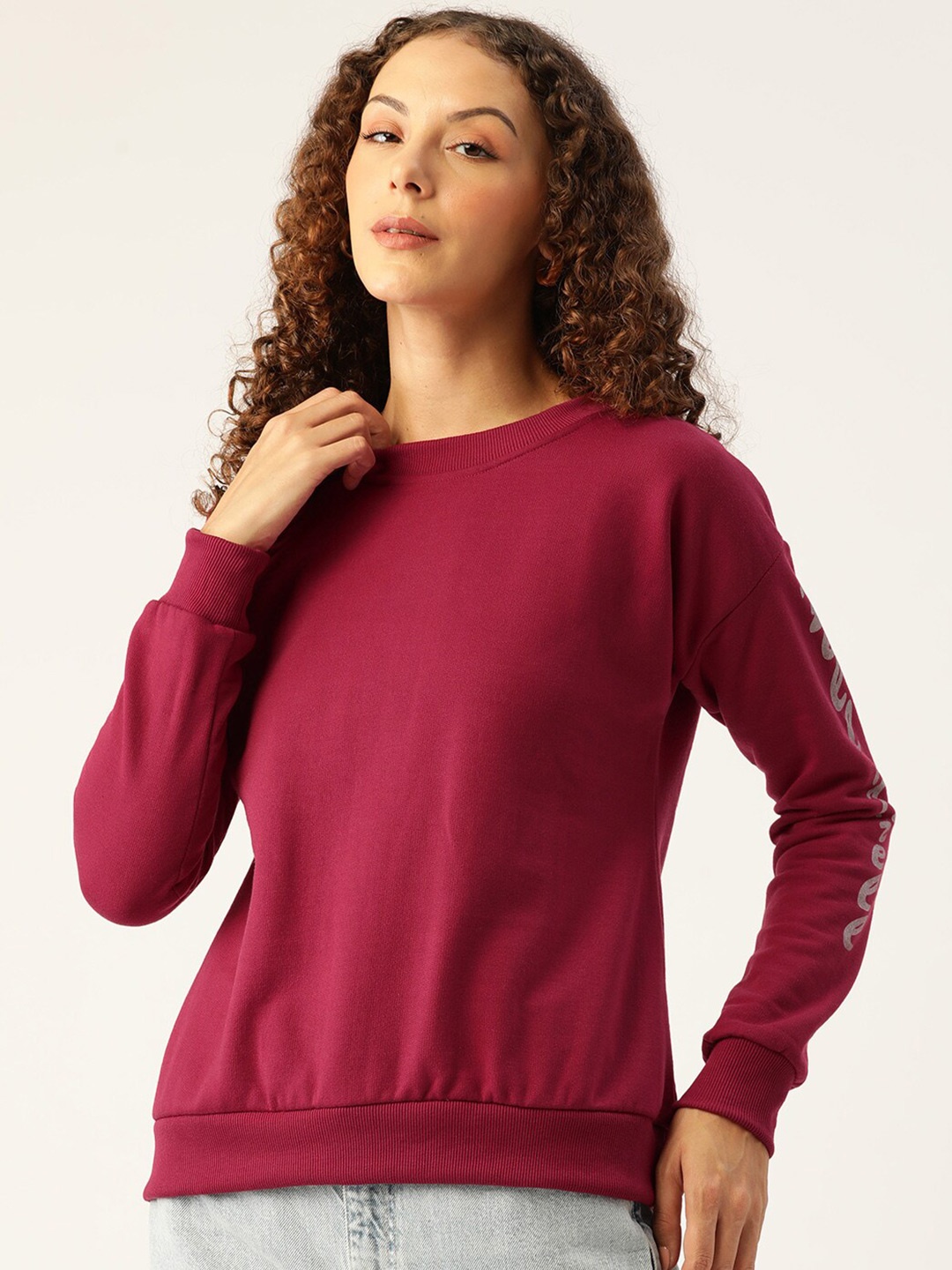 

BAESD Round Neck Fleece Sweatshirt, Maroon