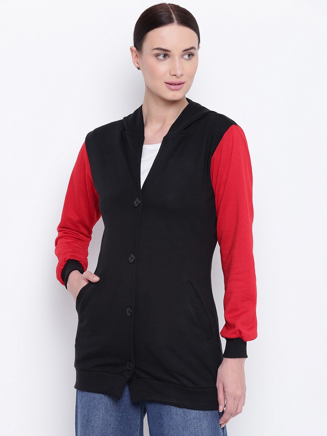 

BAESD Hooded Fleece Front-Open Sweatshirt, Black