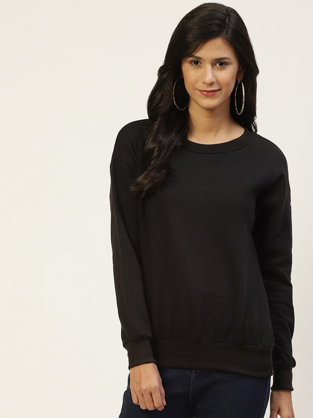 

BAESD Round Neck Fleece Pullover, Black
