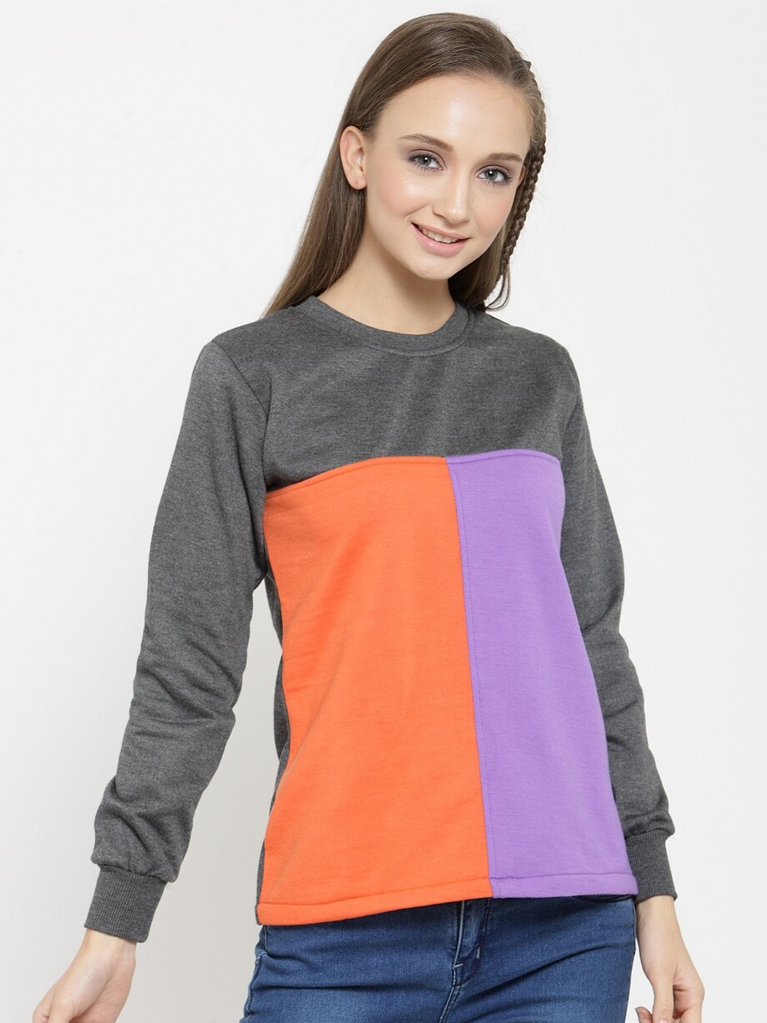 

BAESD Colourblocked Fleece Pullover, Grey