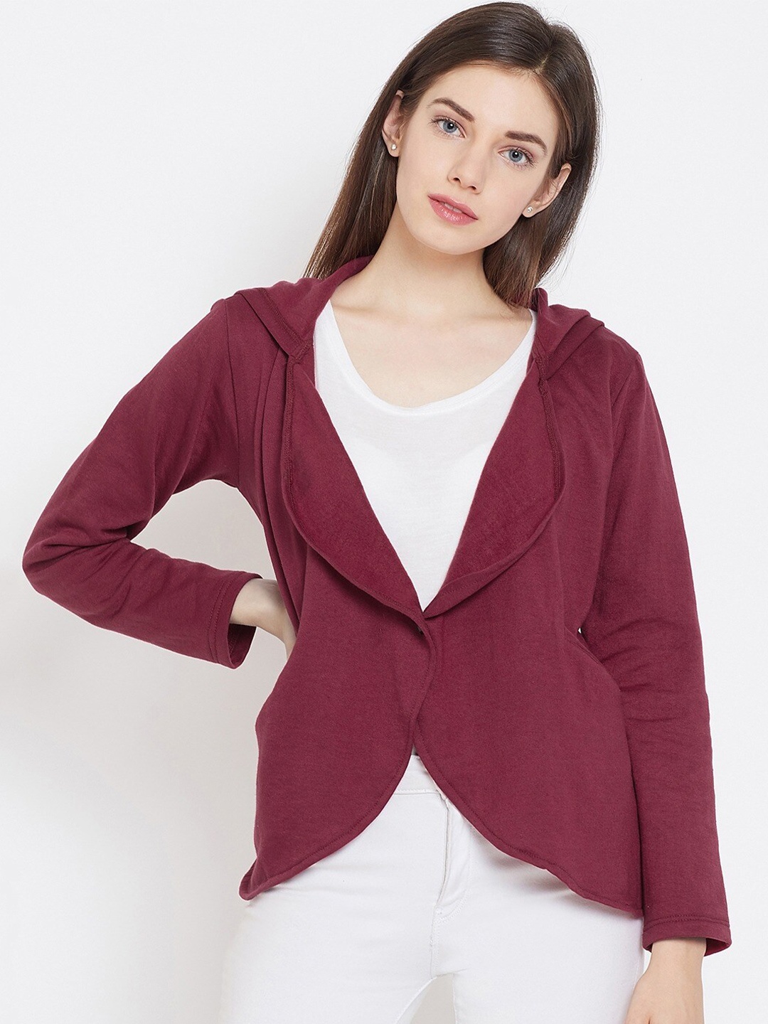

BAESD Hooded Fleece Front-Open Sweatshirt, Maroon