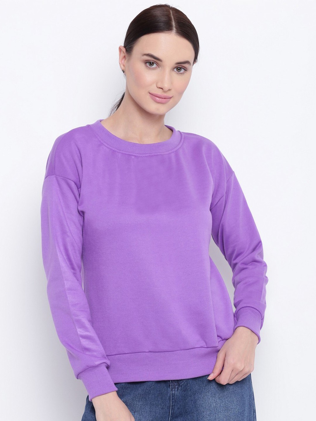 

BAESD Drop Shoulder Fleece Pullover, Violet