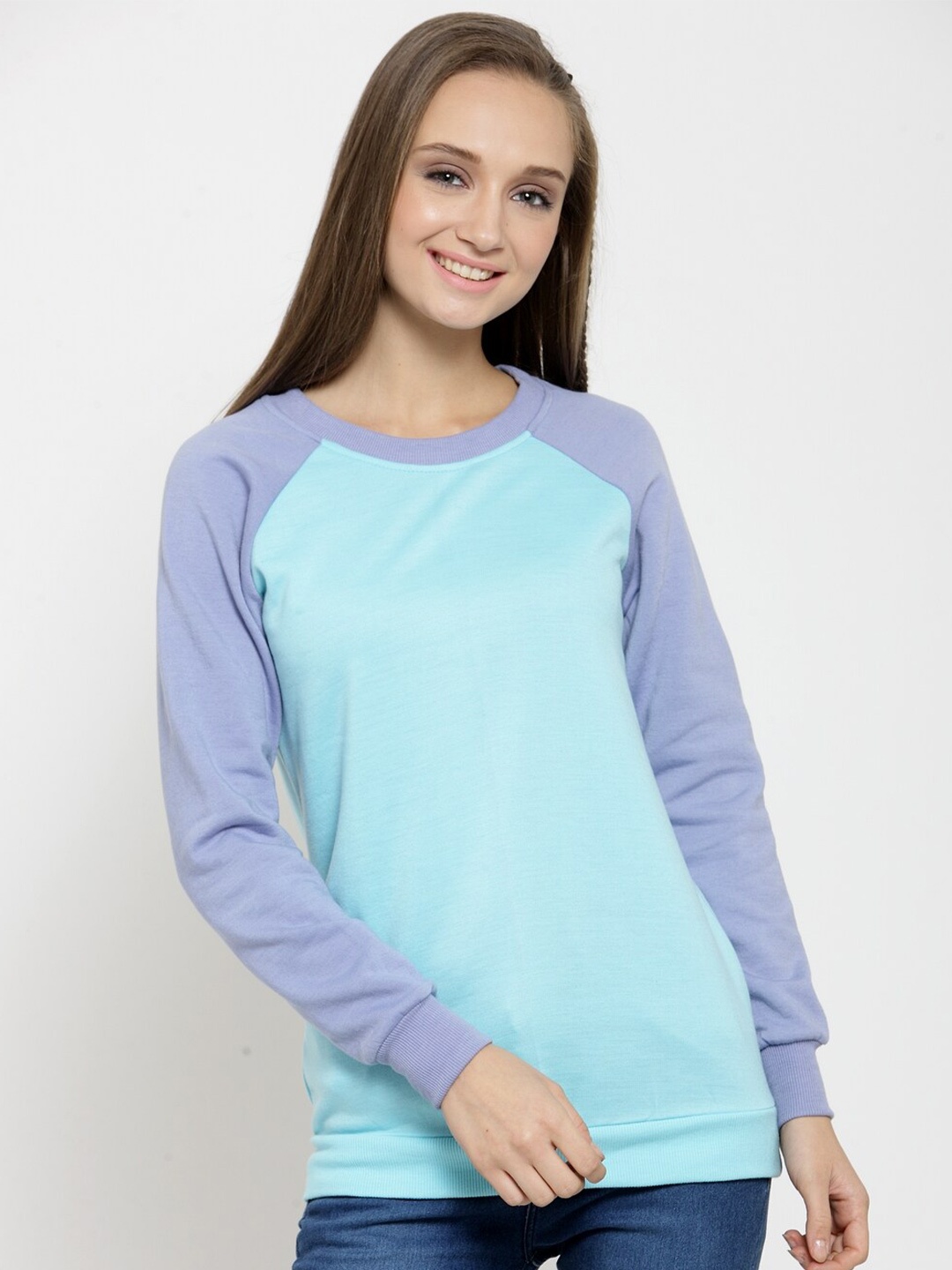 

BAESD Raglan Sleeve Fleece Pullover, Turquoise blue