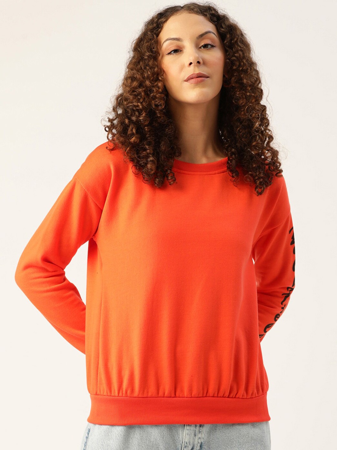 

BAESD Round Neck Fleece Pullover, Orange