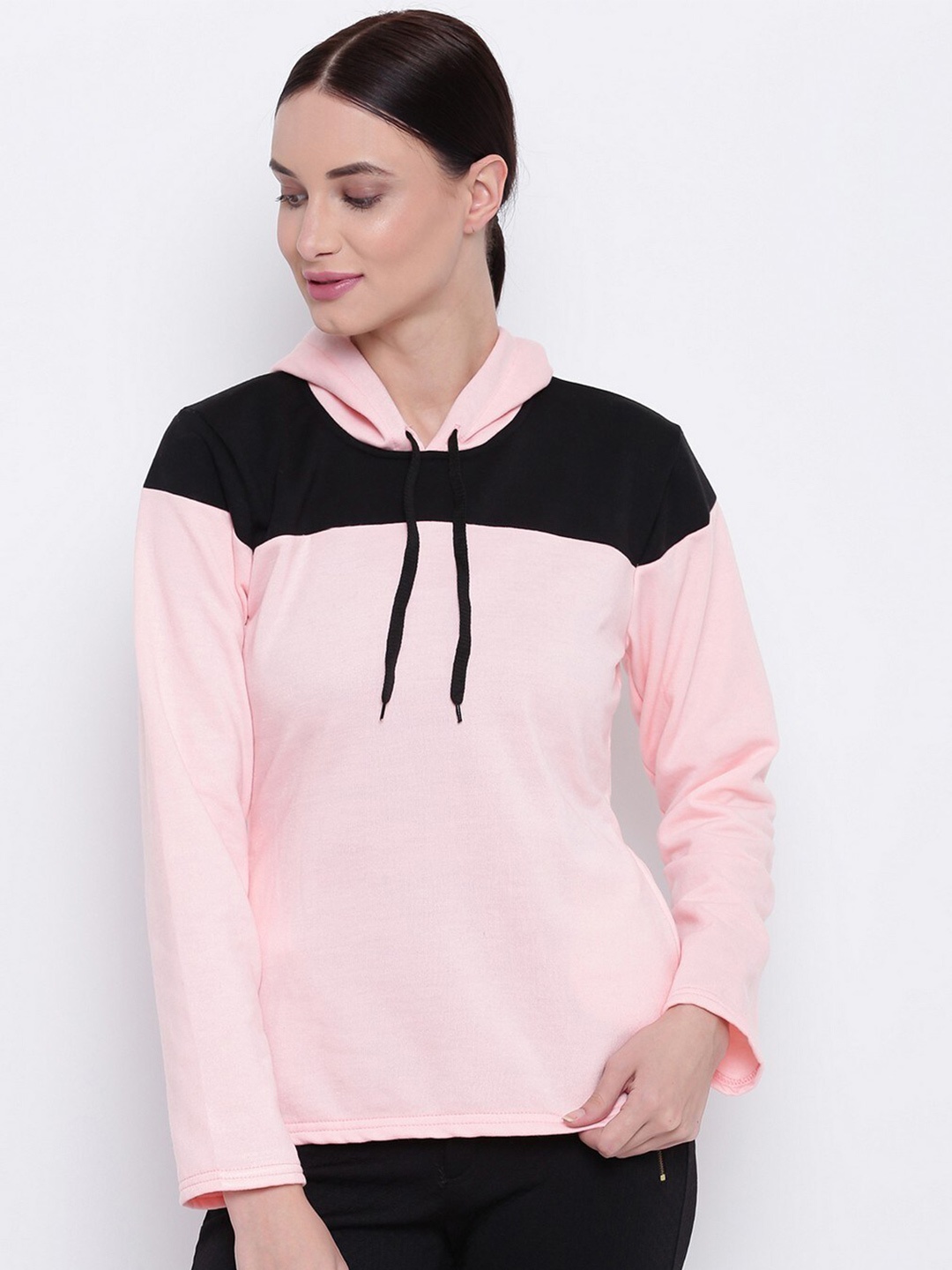 

BAESD Colourblocked Hooded Fleece Pullover, Pink