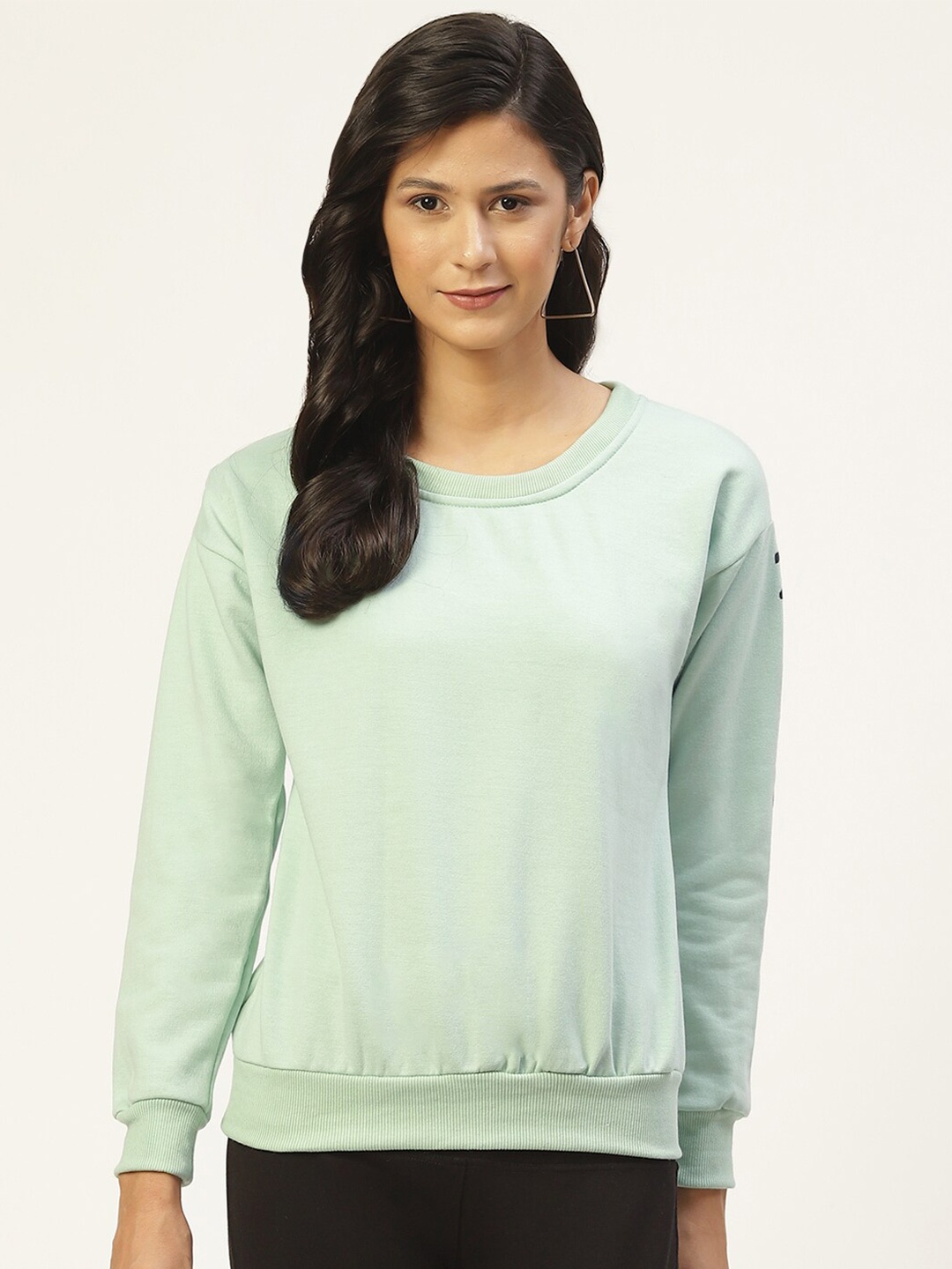 

BAESD Typography Printed Long Sleeves Pullover Sweatshirt, Sea green