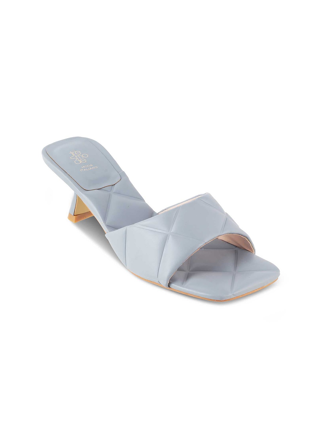 

Tresmode Quilted Open Toe Kitten Heels, Blue