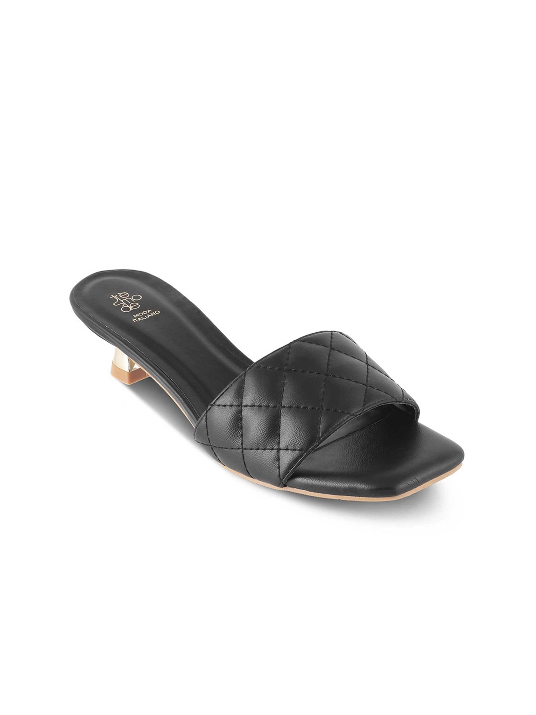 

Tresmode SARDINI Textured Open Toe Block Heels, Black