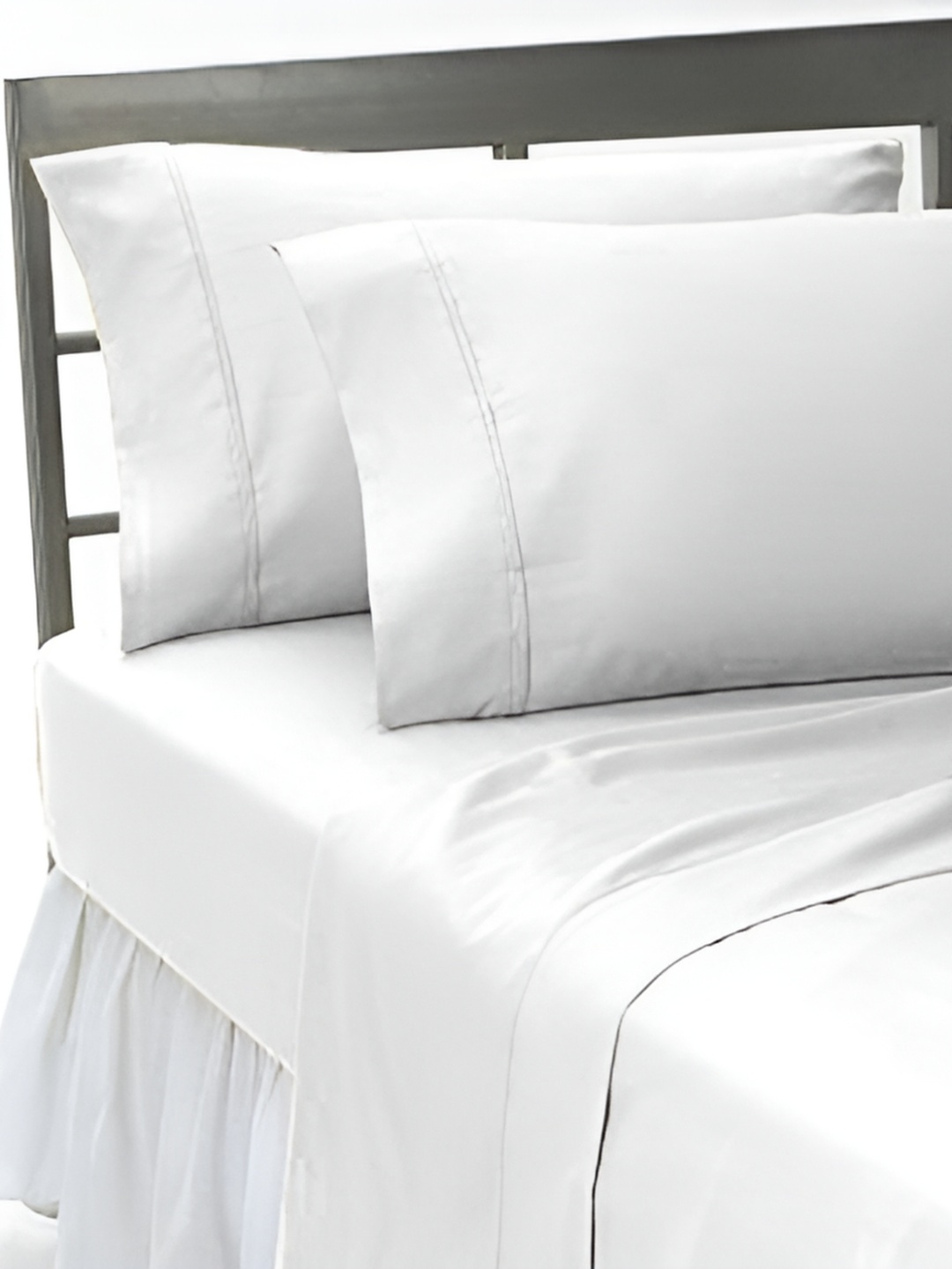 

Sanjeev Textiles White Solid Cotton 300 TC Single Bedsheet with 1 Pillow Cover