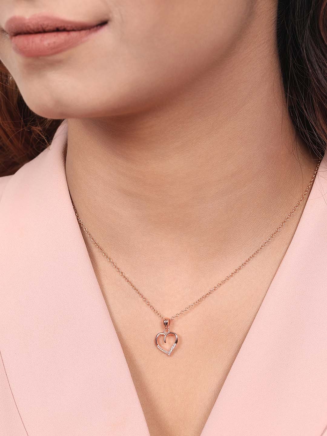 

Zavya Women Sterling Silver Rose Gold-Plated Necklace