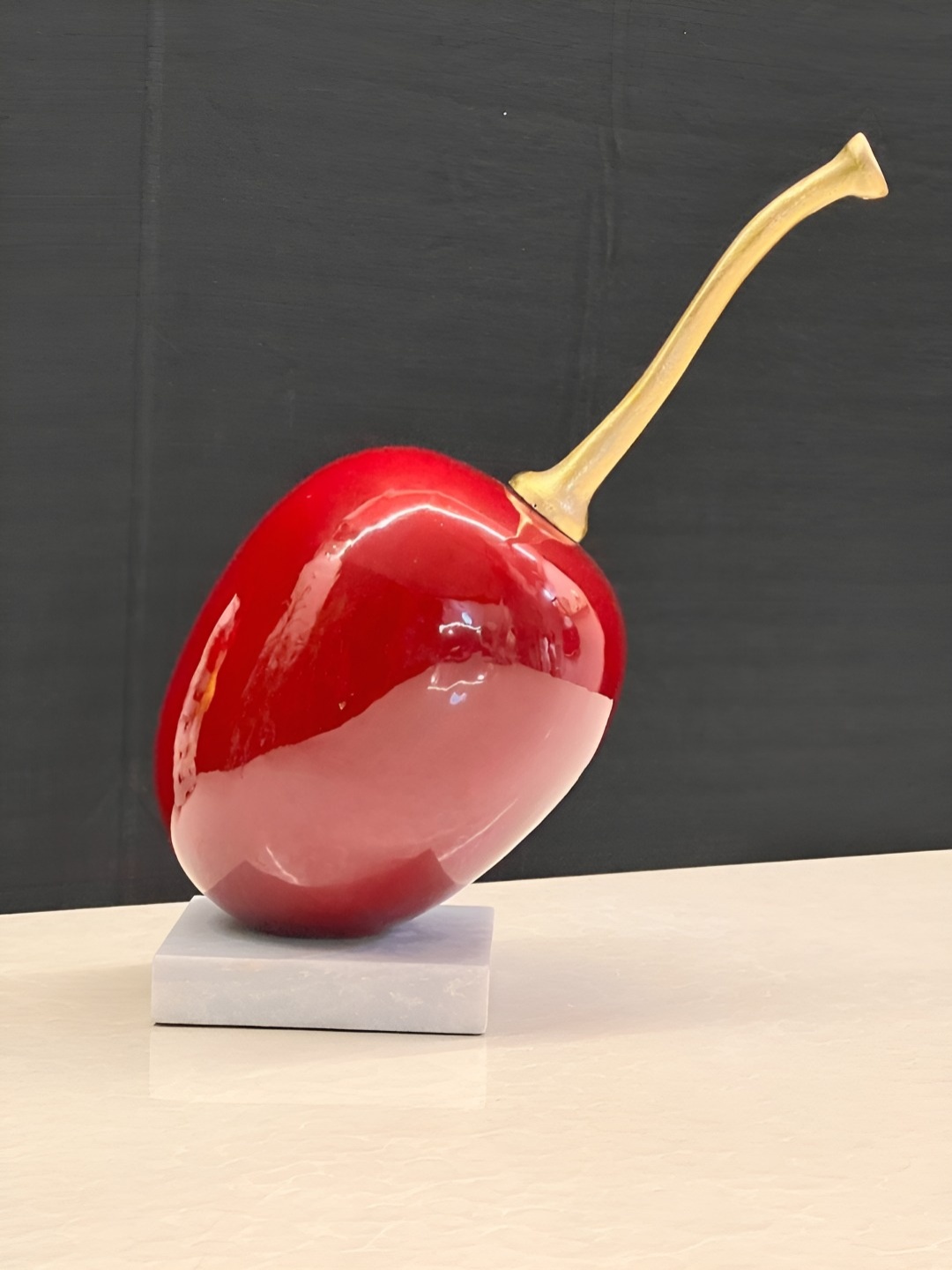 Timaya's Decor Red & Gold Toned Aluminium Medium Tomarillo Showpiece