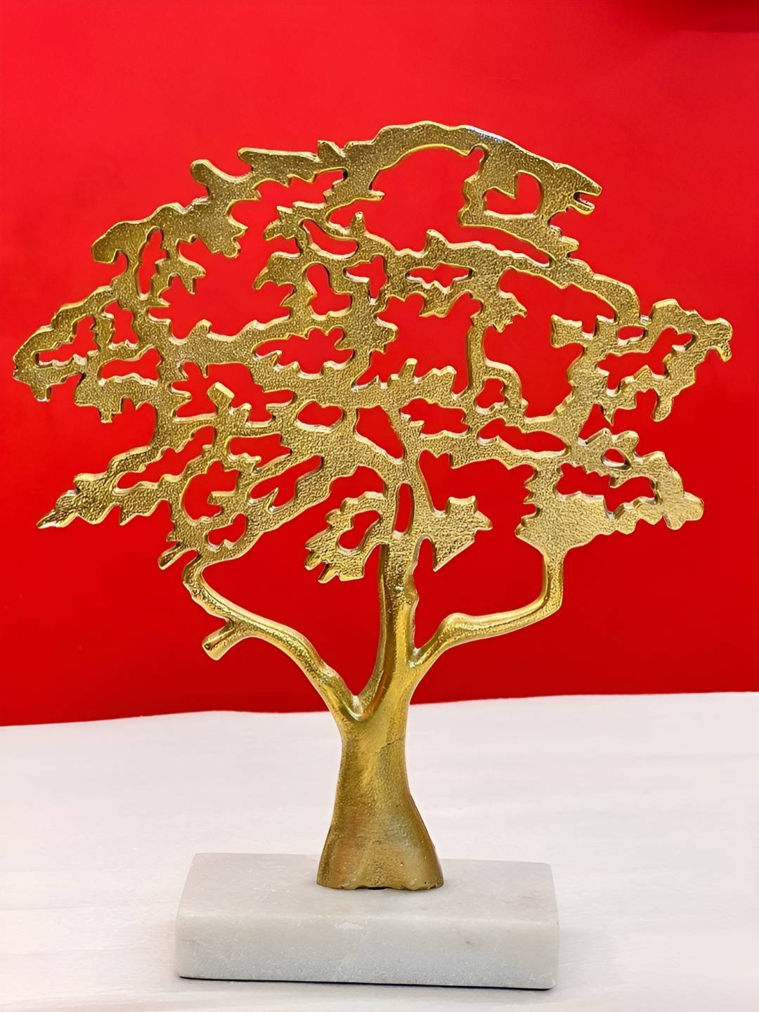 Timaya's Decor Gold Toned Aluminium Medium Tree of Hope Showpiece