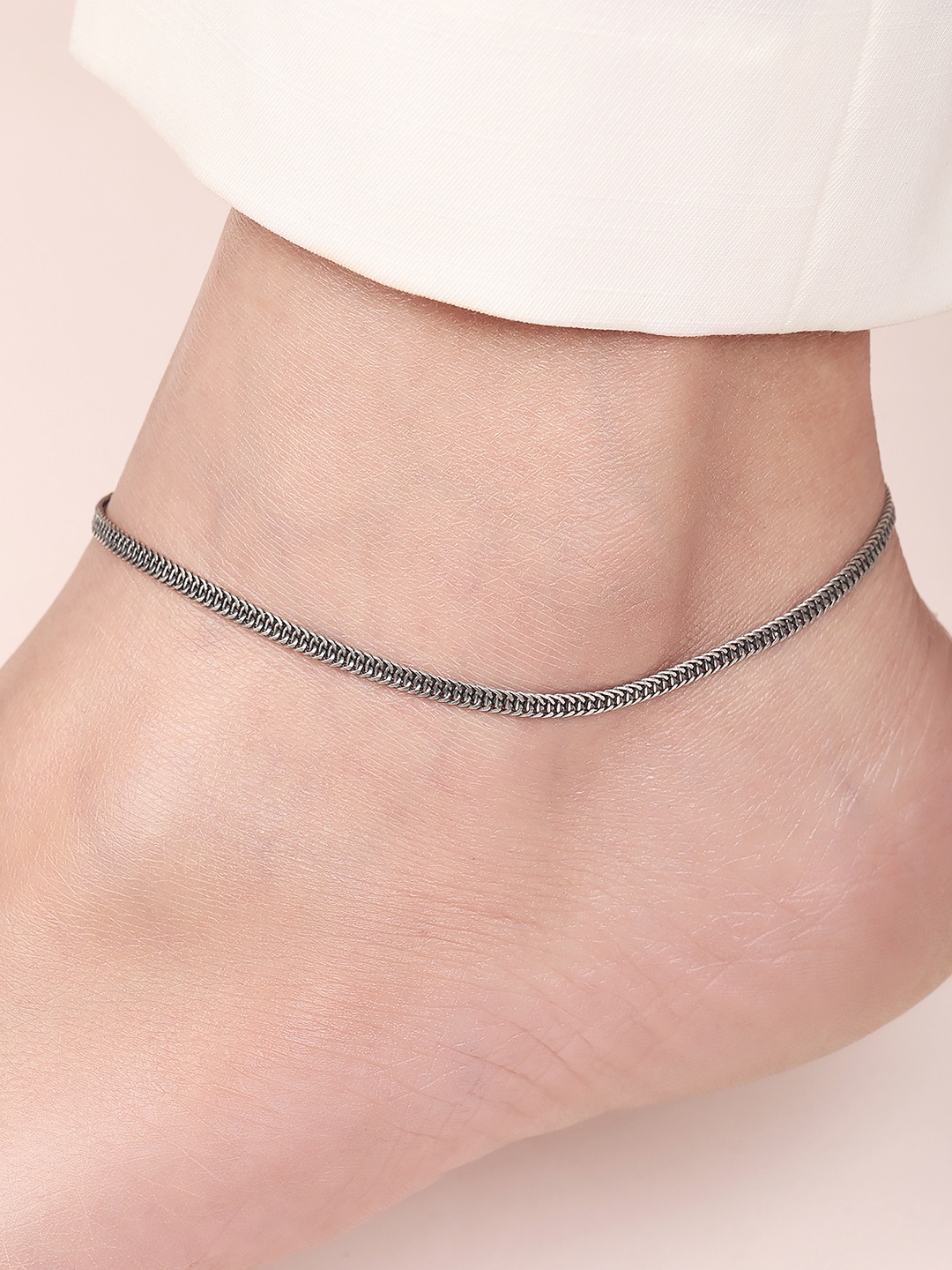 

Zavya Women Rhodium-Plated Sterling Silver Anklet