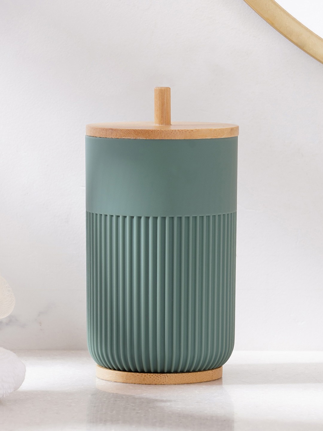 

Home Centre Green Intelio Ribbed Cotton Box Bathroom Accessories