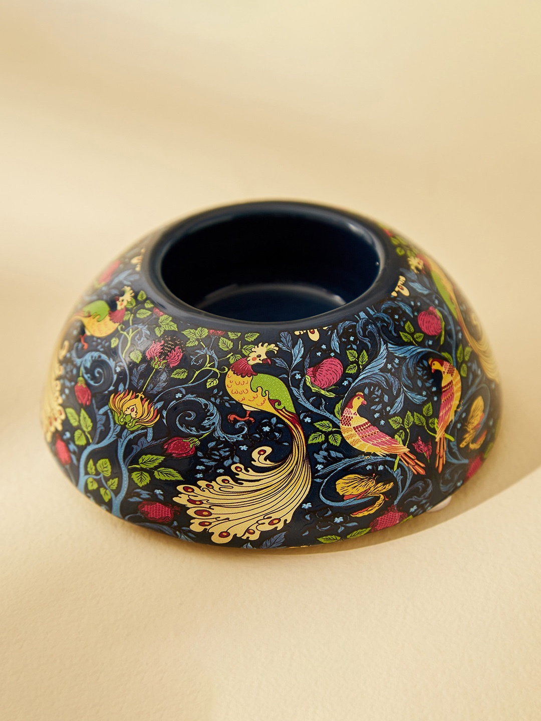 

Home Centre Feslix Blue & Yellow Printed Ceramic Decal T-Light Holder