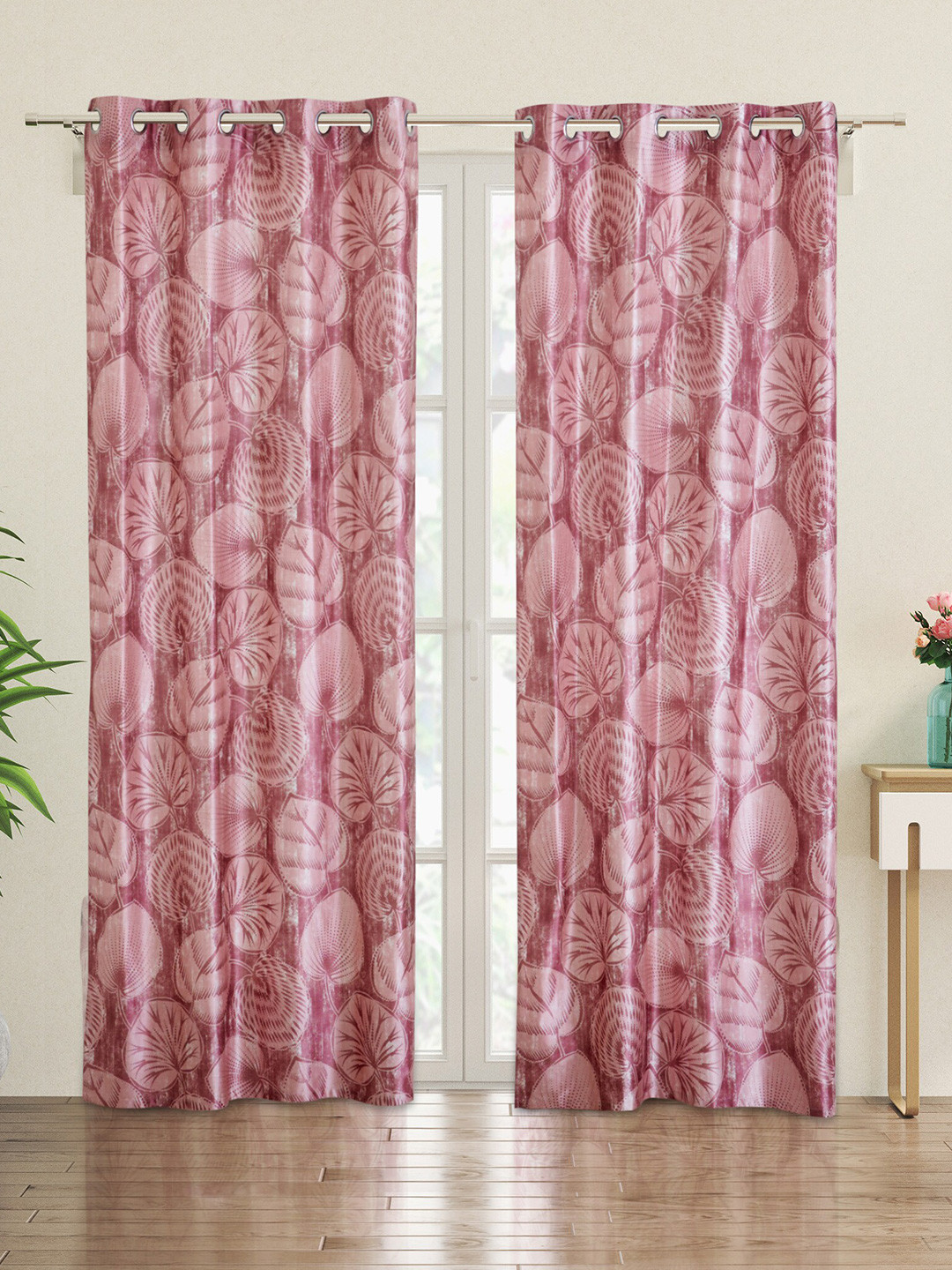 

Home Centre Vivian Canton Pink 2 Pieces Floral Printed Light Filtering Door Curtains