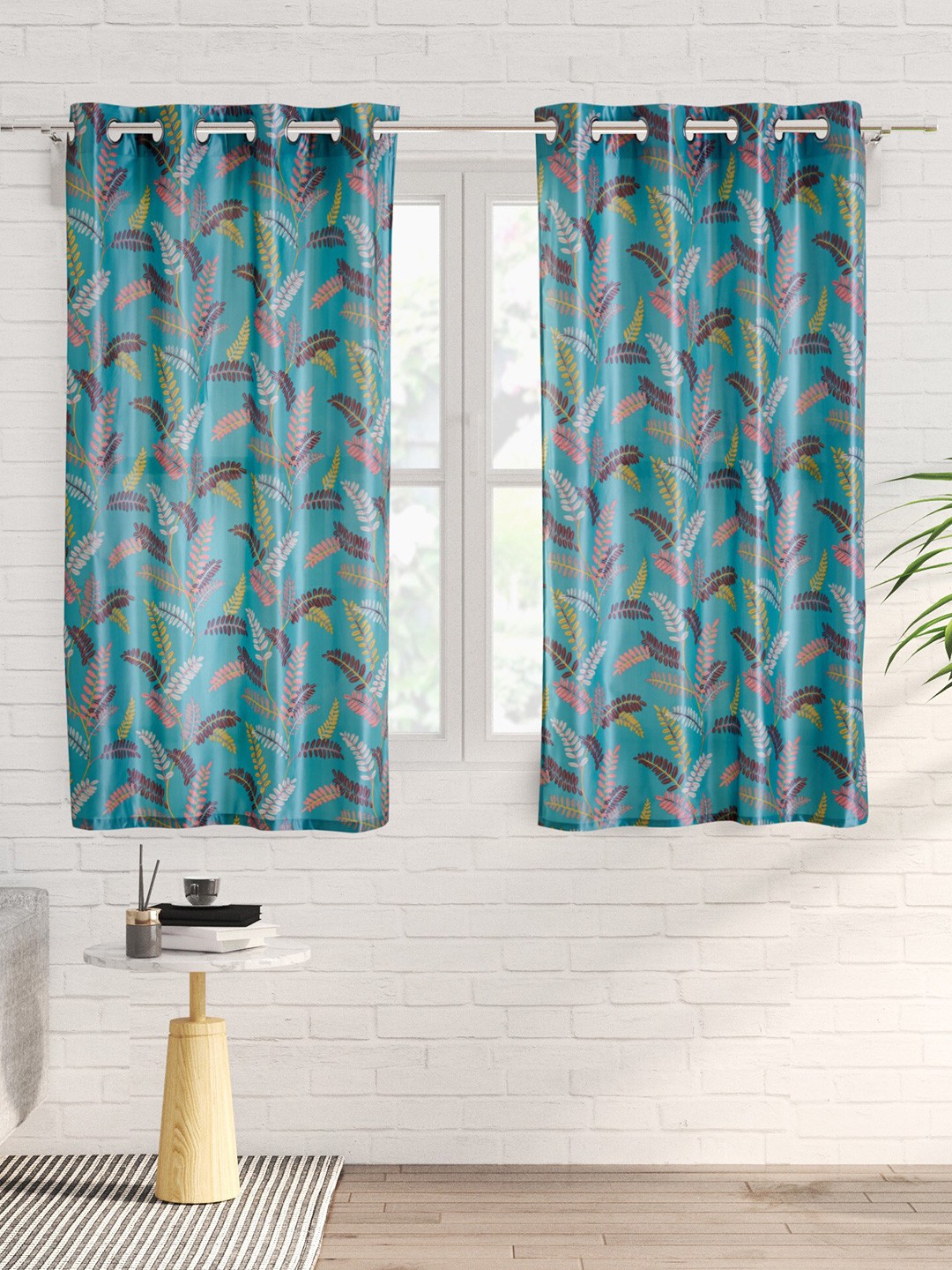 

Home Centre Vivian Hay Blue & Purple 2 Pieces Floral Printed Window Curtains