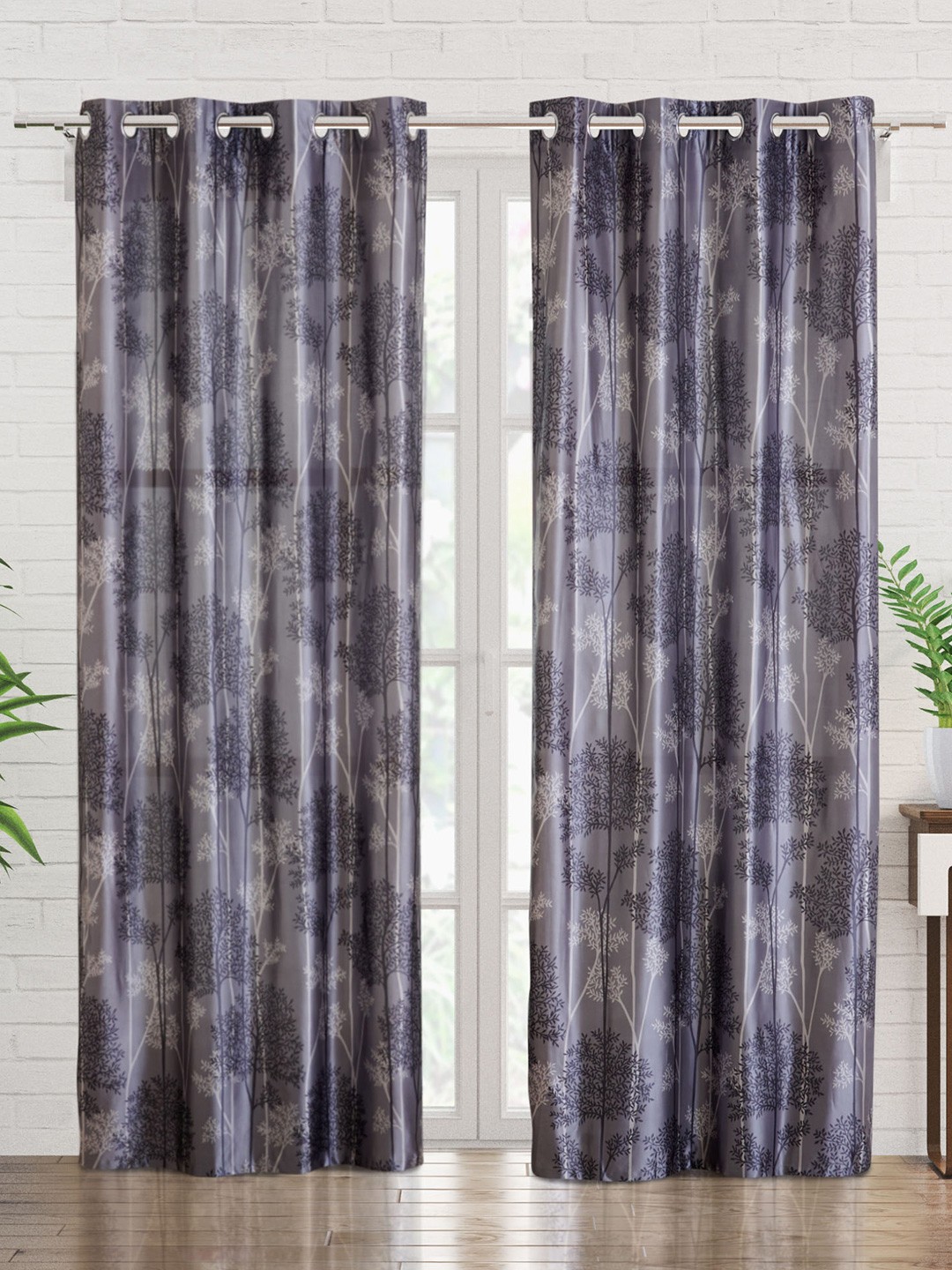 

Home Centre Vivian Solitary Purple 2 Pieces Floral Printed Door Curtains