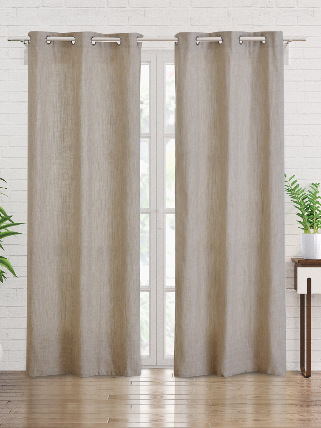 

Home Centre Fiesta Irina Beige 2 Pieces Light Filtering Door Curtains