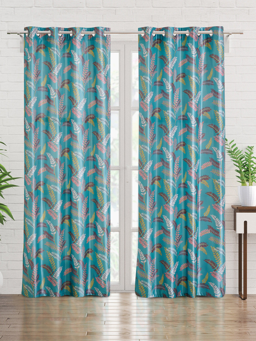 

Home Centre Vivian Hay Blue 2 Pieces Floral Printed Light Filtering Door Curtains