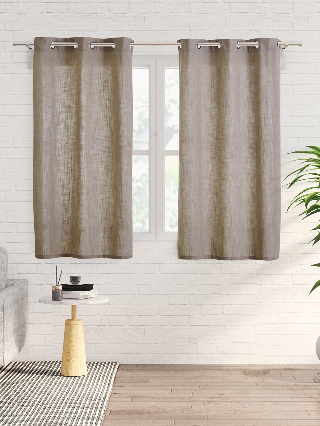 

Home Centre Fiesta Irina Grey 2 Pieces Light Filtering Window Curtains