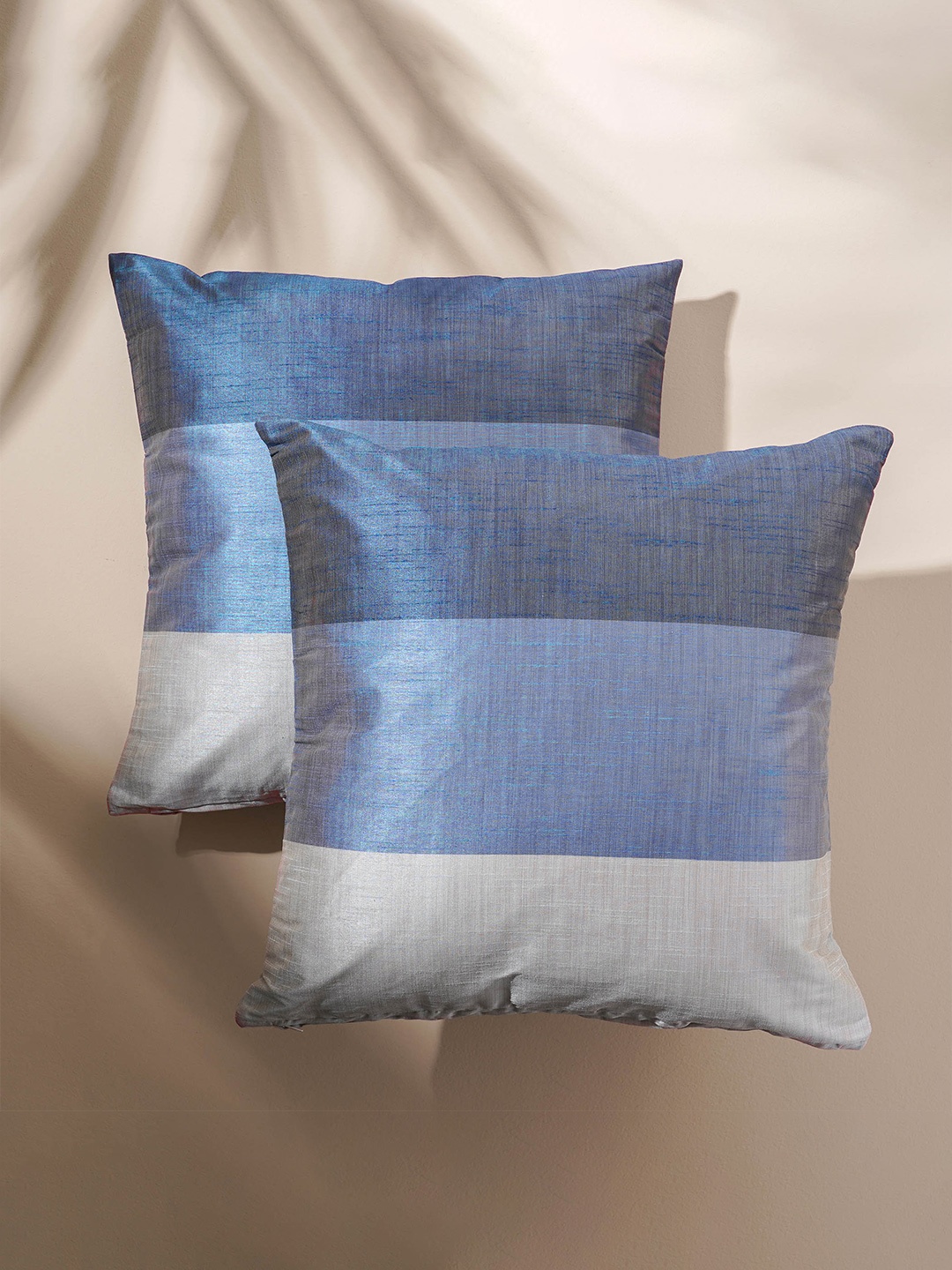 

Home Centre Wesley Navy Blue & Grey 2 Pieces Colourblock Square Cushion Covers