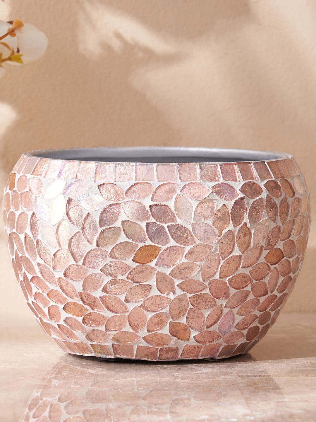 

Home Centre Mabel Arlen Peach Coloured & White Mosaic Ceramic Planter