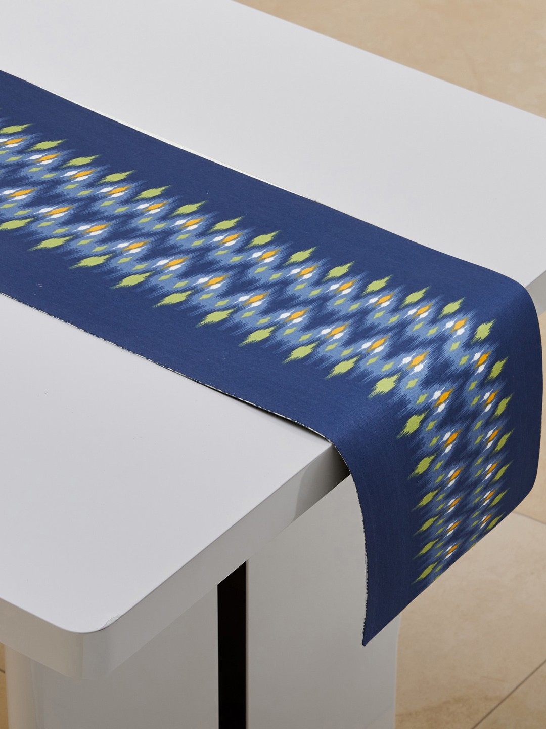 

Home Centre Drake Botanica Blue Printed Cotton Table Runner, Navy blue