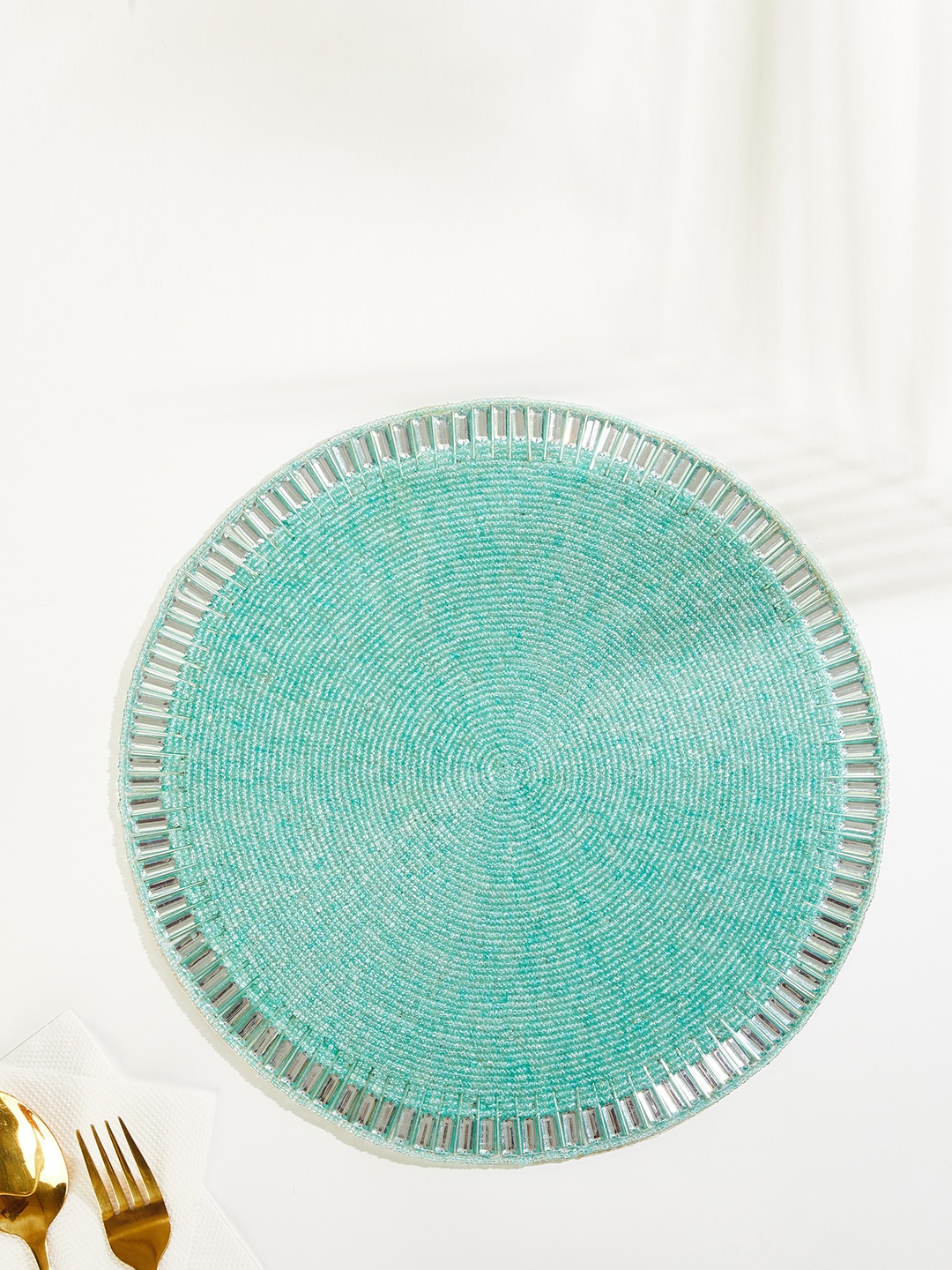 

Home Centre Drake Teal Glass Beaded Table Placemat
