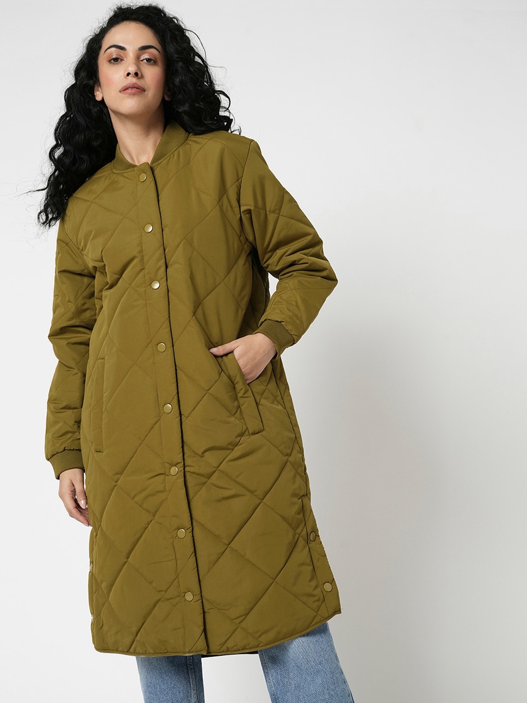 

Vero Moda Lightweight Longline Quilted Jacket, Olive