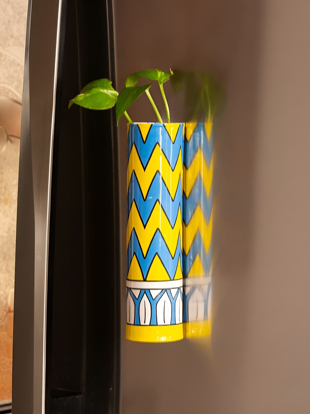 

Homspurts Yellow & Blue Printed Rectangle Planter