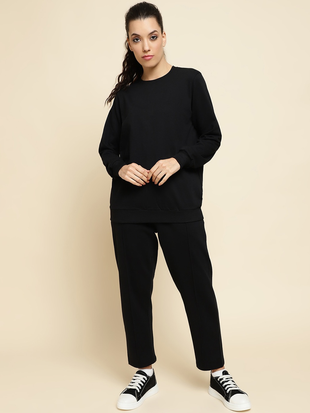 

UnaOne Women Pure Cotton Tracksuits, Black