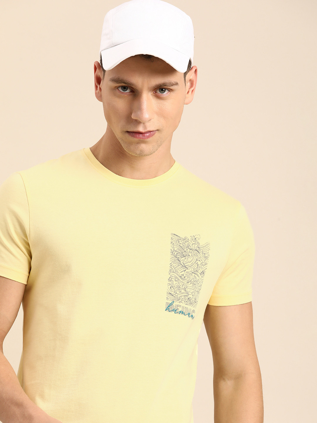 

Being Human Pure Cotton Graphic Printed Casual T-shirt, Yellow