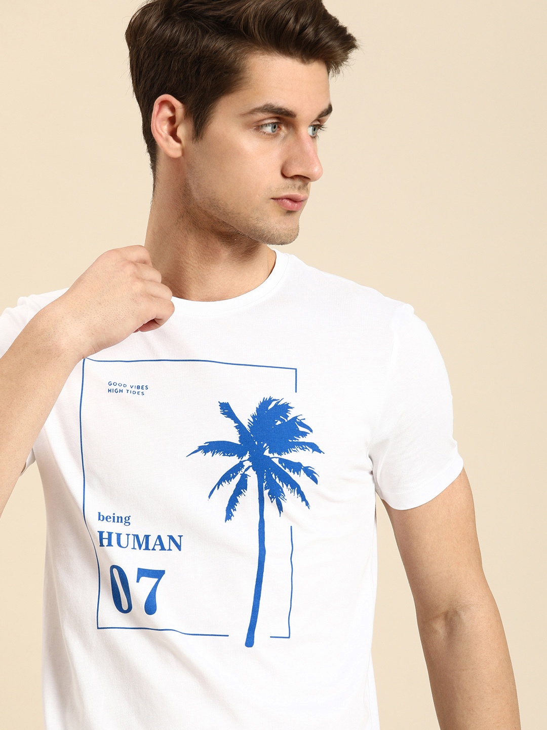 

Being Human Printed Pure Cotton T-shirt, White