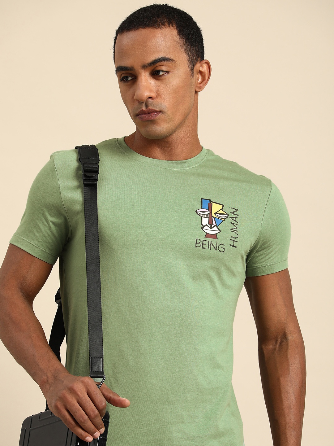 

Being Human Men Pure Cotton T-shirt, Green