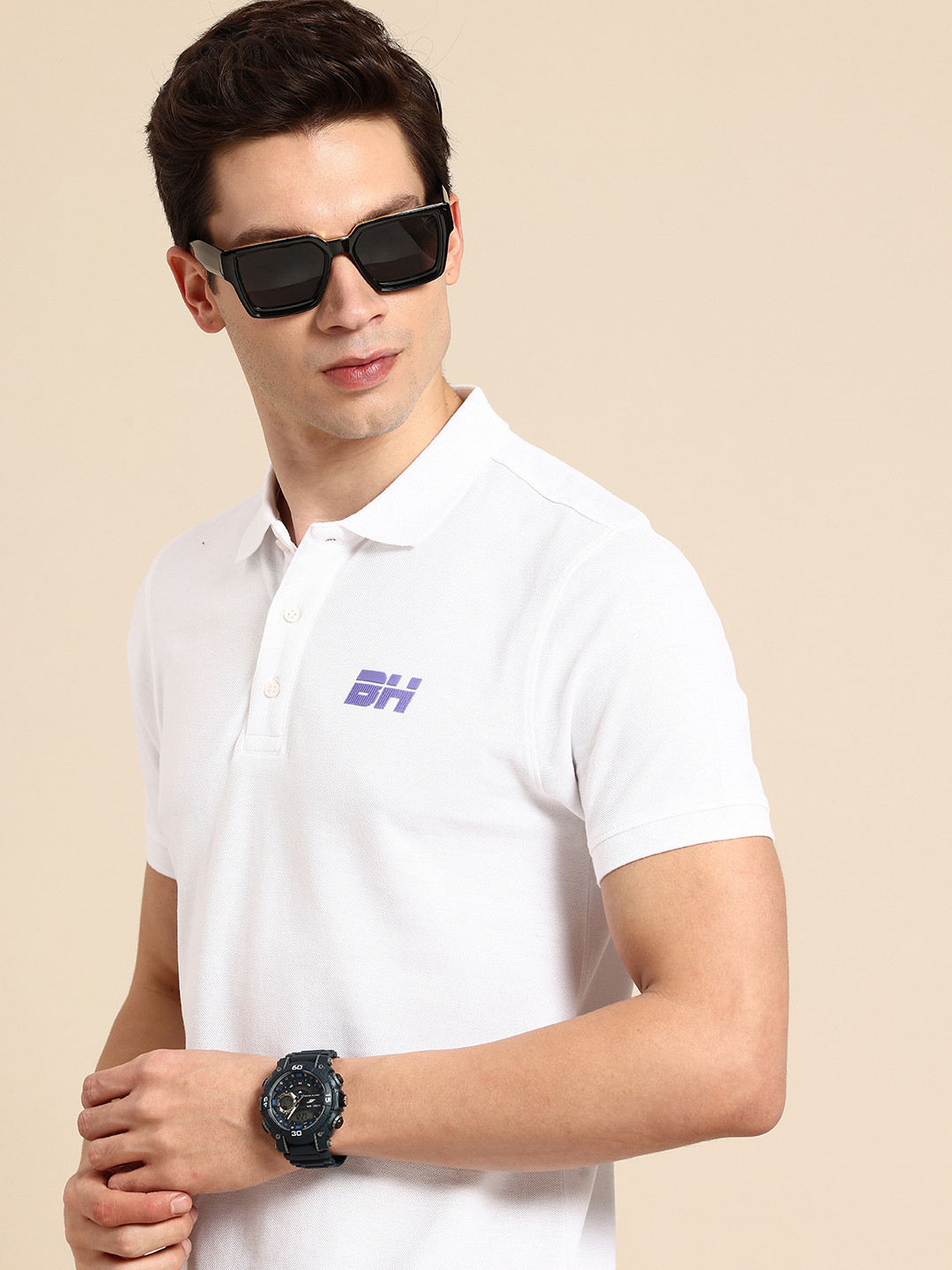 

Being Human Polo Collar Pure Cotton T-shirt, White